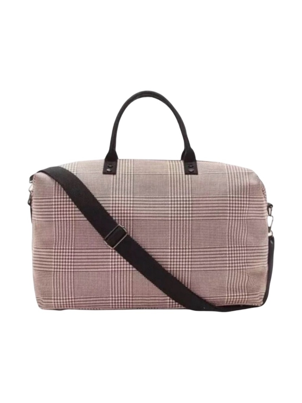 Lulu Dharma Pink Plaid Frasier Weekender Bag - 23" x 13.5" x 8"